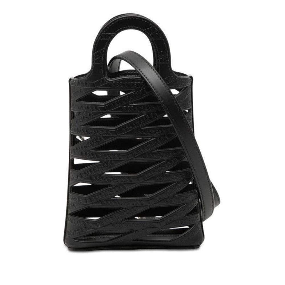 Balenciaga Leather Neo Phone Holder Handbag Black